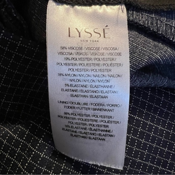 LYSSE Patterned Wisteria Ankle Pant - Navy Criss-Cross - Size Small - Picture 14 of 14